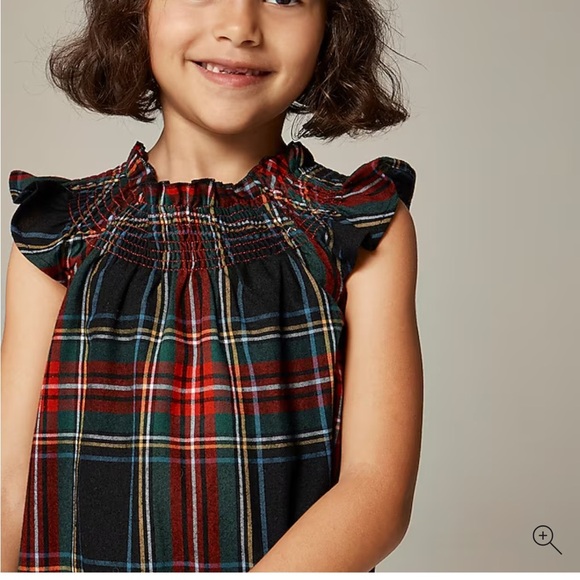 Crewcuts J.crew Girls' smocked flannel nightgown in tartan $69 - Picture 2 of 3